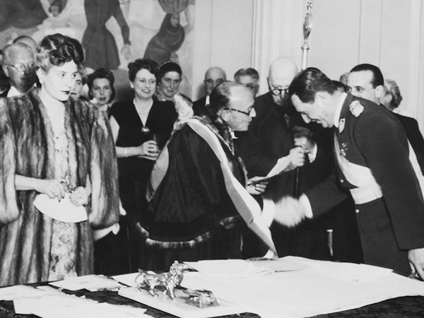 Juan and Eva Peron with The Master