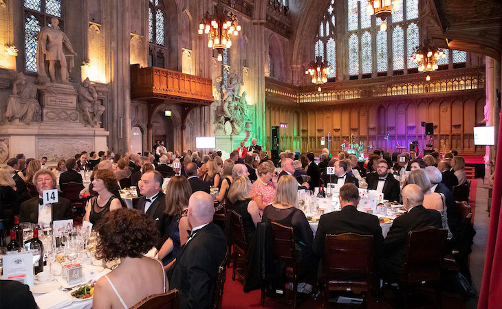 The Master, Graham Baker welcomes guests to the 2019 Charity Dinner at the Guildhall.